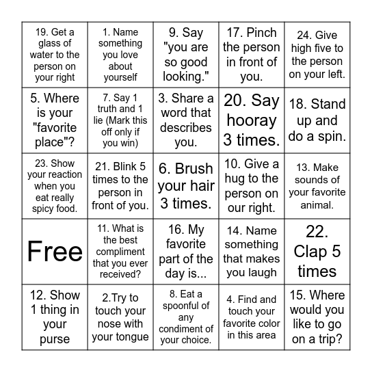 Positive Self-Talk BINGO! Bingo Card