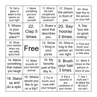 Positive Self-Talk BINGO! Bingo Card