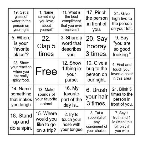 Positive Self-Talk BINGO! Bingo Card