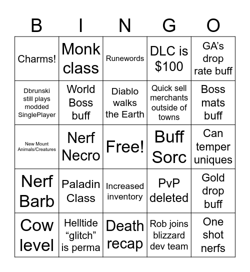 Untitled Bingo Card Untitled bingo card