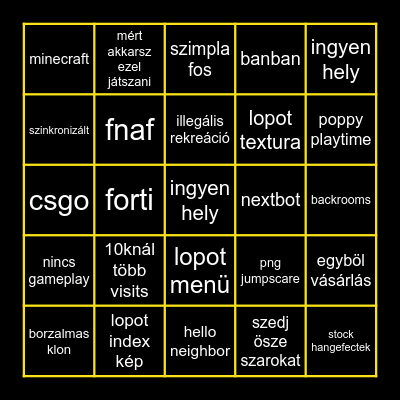 fos roblox Bingo Card