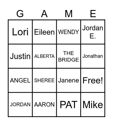 FRIENDS Bingo Card