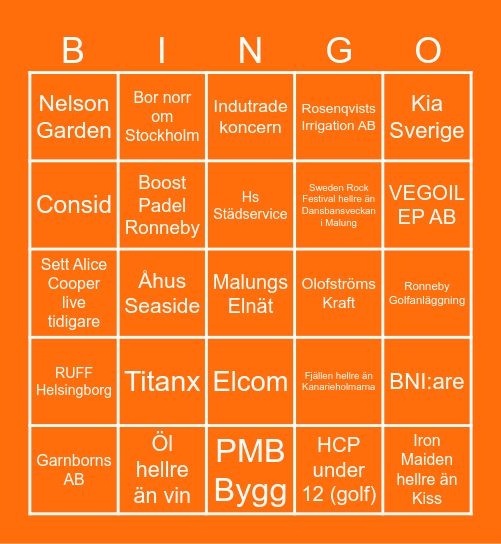 Enkla Elbolaget - MingelBingo Card