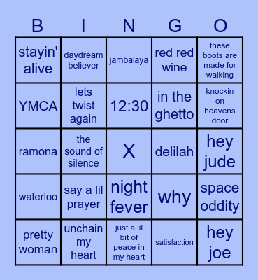 Muziek bingo 60 Bingo Card