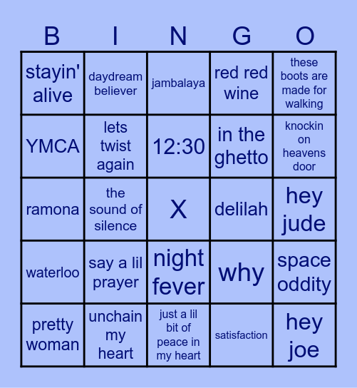Muziek bingo 60 Bingo Card