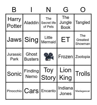 Movie Bingo Card