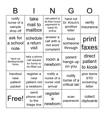 Front desk 2024 Bingo Card