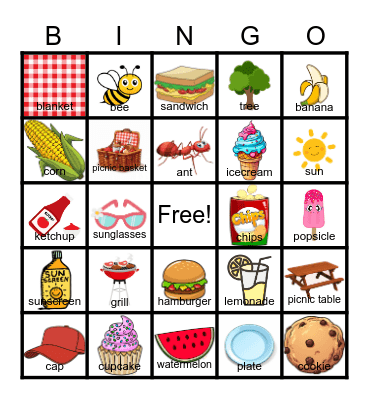 Picnic Bingo Card