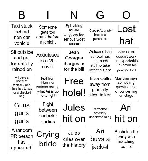 Nashville Bingo Card