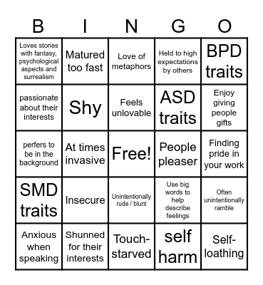 Yuri Kinnie Bingo Card