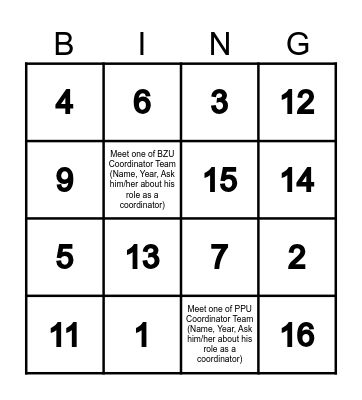 GSG Datacamp Networking Bingo! Bingo Card