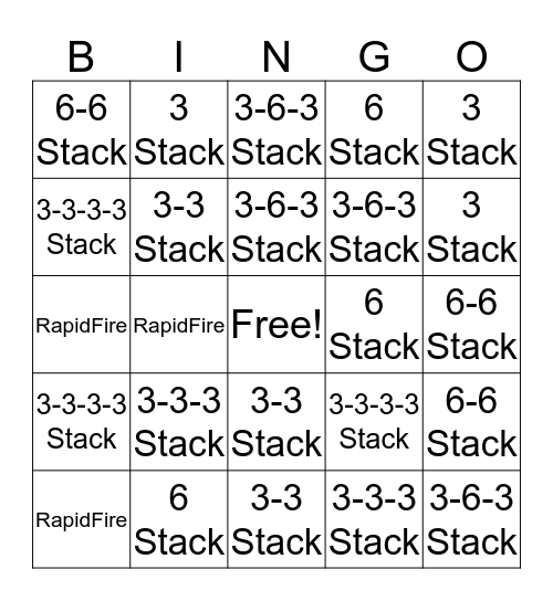 BASIC STACKING BINGO Card