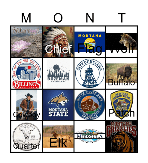 Montana Bingo Card