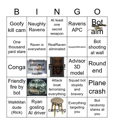 Ravenfield Bingo Card