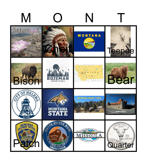 Montana Bingo Card