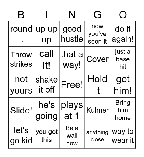 Dads Bingo Card