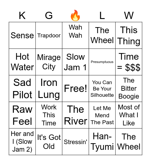 KGLW Acoustic 5.31.24 Bingo Card