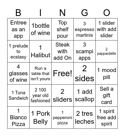 BH Bingo Card