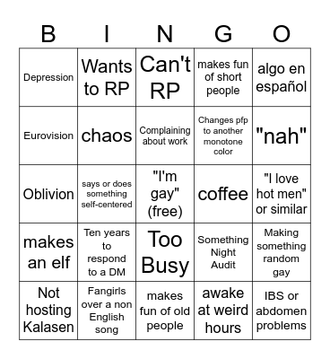 Omnisms Bingo Card