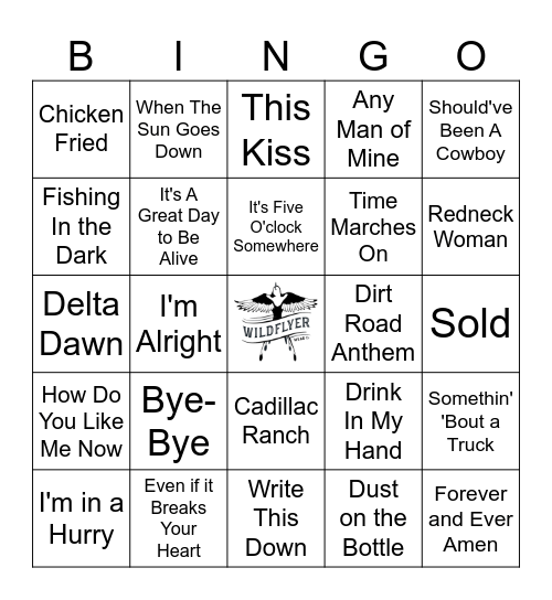 Round 2 - Country Hits Bingo Card