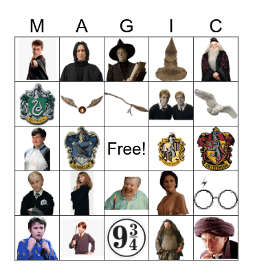 Harry Potter Bingo Card