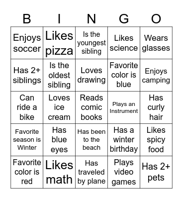 Summer ESP Bingo Card