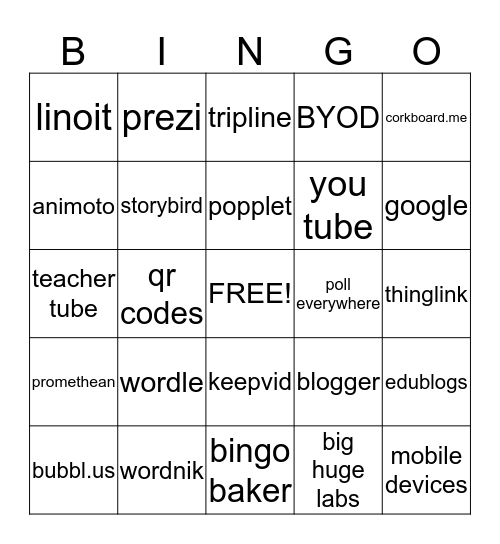 Tech Bingo Card