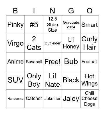 The Graduate Bingo Card