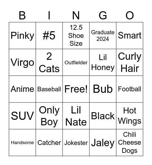 The Graduate Bingo Card