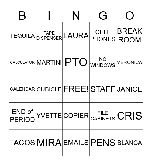 the office bingo