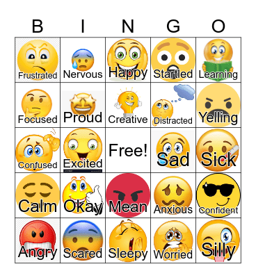 Zones of Regulation BINGO Card