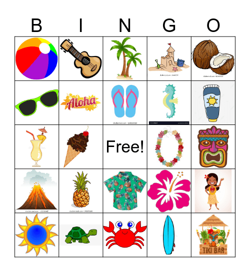 LUAU BINGO Card