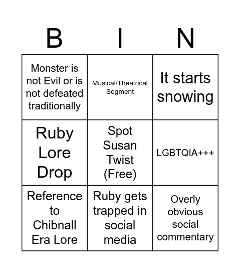 Doccy Who Bingo Card