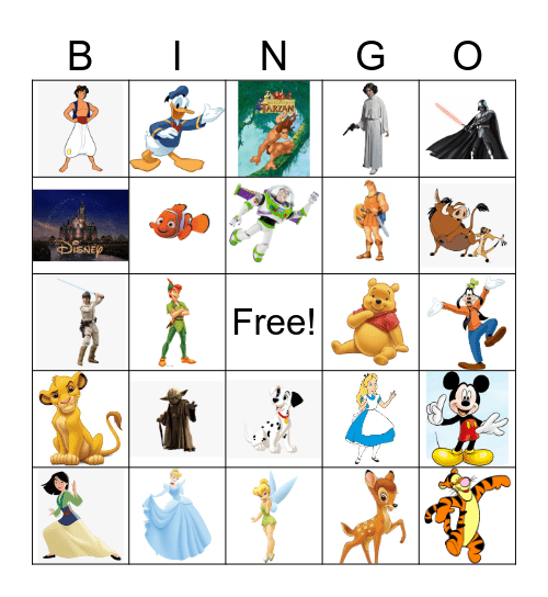 Disney Bingo Card