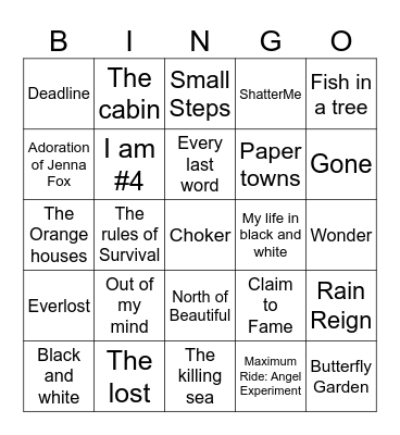 Book Bingo #1 Bingo Card