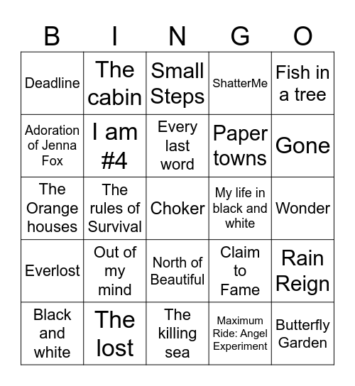 Book Bingo #1 Bingo Card