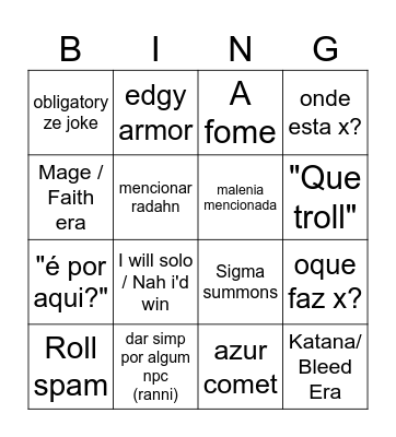 Elden ring starter kit Bingo Card