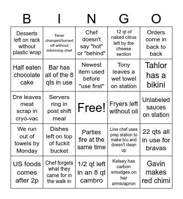 TIP Nashville Bingo Card