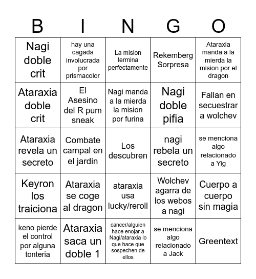 Casino Royal Bingo Card