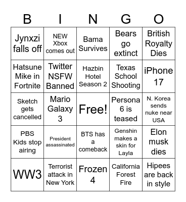 2024 Bingo Card