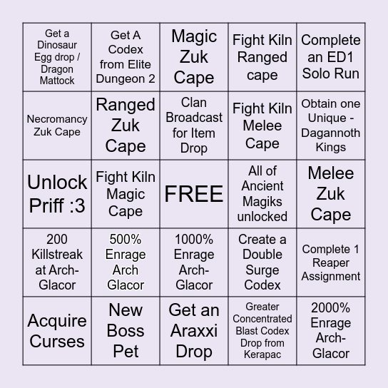 Amy's Self Goal Bingo :3 Bingo Card