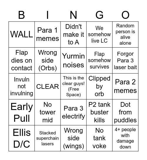 Athena Bingo Card