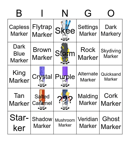 Find the Markers Bingo still Bingo Card