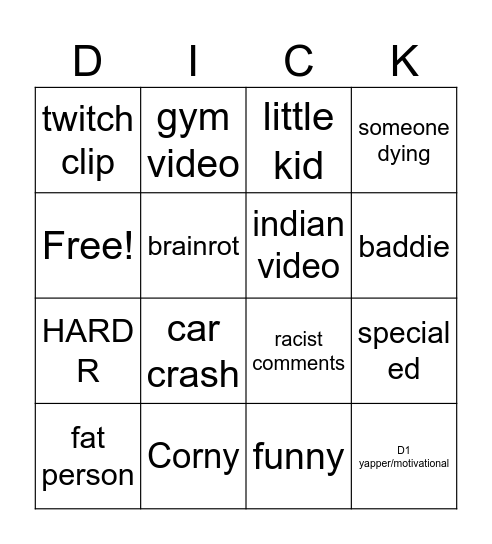 IG REELS BINGO ! Bingo Card