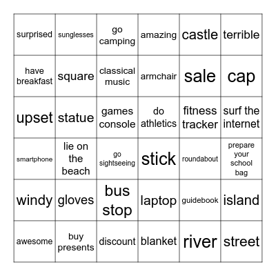 Revision Bingo Card