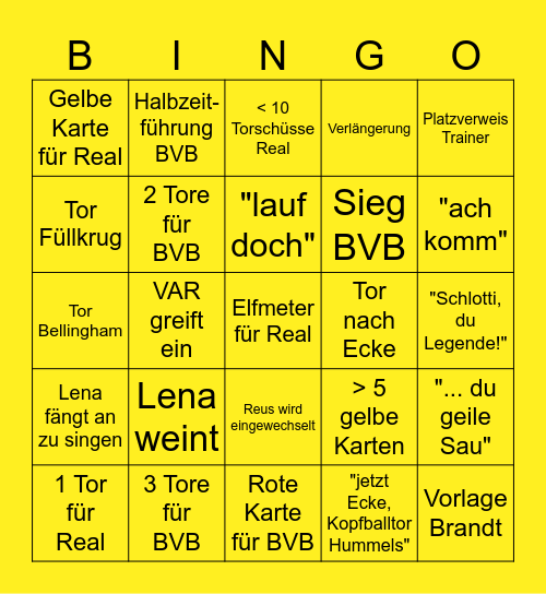 CL Finale! Bingo Card