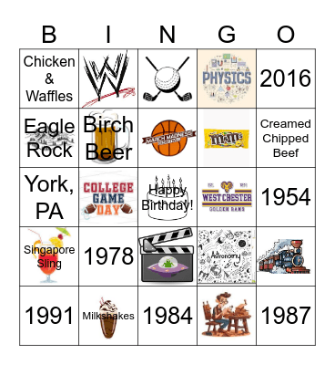 Ron's 70th Birthday Bingo Card