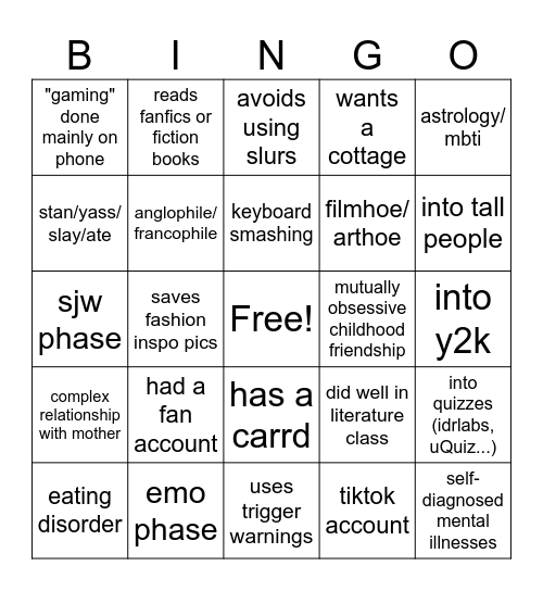 femalebrained Bingo Card