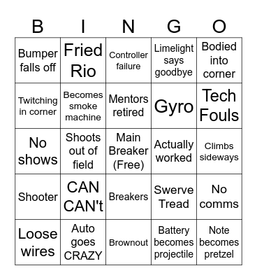 Red Hawk Bingo Card