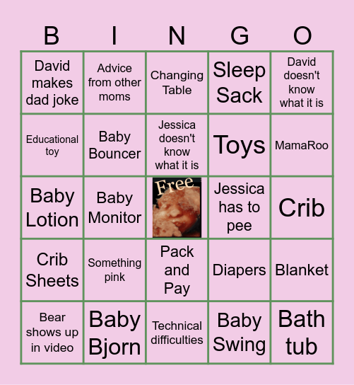 Baby Shower Bingo Card